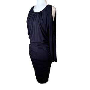 NORDSTROM Vince Camuto cold shoulder ruched bottom knit mini dress - xs